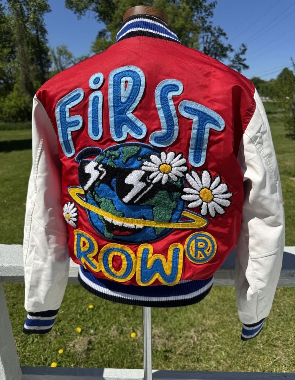 First Row Red Button Varsity Hippie Sunny World Jacket X-Small